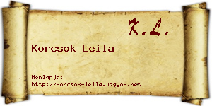 Korcsok Leila névjegykártya